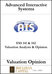 Advanced Interactive Systems - FAS 141 - Valuation Opinion Tombstone"