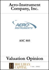 Aero-Instrument ASC 805 - Valuation Opinion Tombstone"