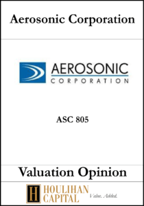 Aerosonic Corporation - ASC 805 - Valuation Opinion Tombstone"