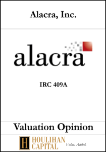 Alacra - 409A - Valuation Opinion Tombstone"