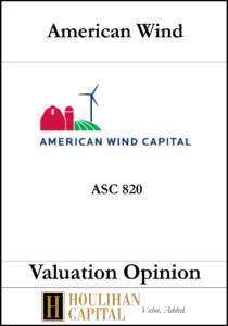 American Wind Capital - ASC 820 - Valuation Opinion Tombstone"
