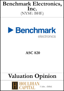 Benchmark Electronics - ASC 820 - Valuation Opinion Tombstone"