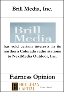 Brill Media - Fairness Opinion Tombstone"