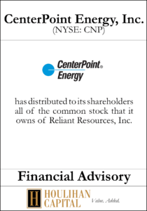CenterPoint Energy - Financial Advisory Tombstone"