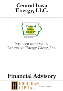 Central Iowa Energy - Financial Advisory Tombstone"