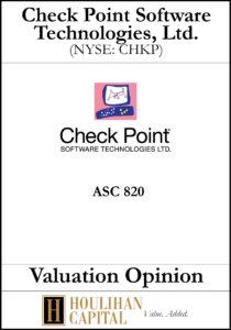Check Point Software Technologies - ASC 820 - Valuation Opinion Tombstone"