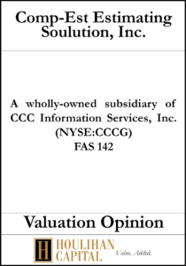 Comp-Est Estimating Solution, Inc. - FAS 142 - Valuation Opinion Tombstone"