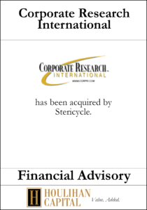 Corporate Research International - Financial Advisory Tombstone"