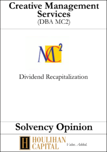 Creative Management - Solvency Opinion Tombstone"