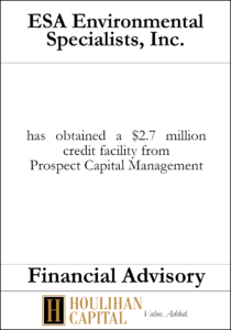 ESA Environmental Specialists - Financial Advisory Tombstone"