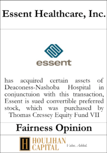 Essent Healthcare - Fairness Opinion Tombstone"