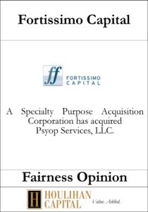 Fortissimo Capital - Fairness Opinion Tombstone"