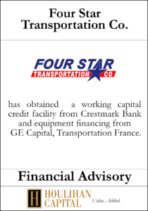 Four Star Transportation Co - Financial Advisory Tombstone"
