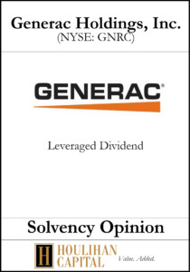 Generac Holdings - Solvency Opinion Tombstone"