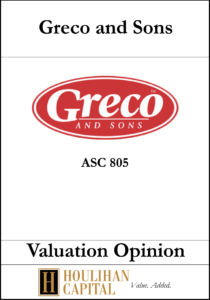 Greco & Sons - ASC 805 - Valuation Opinion Tombstone"