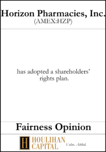Horizion Pharmacies - Fairness Opinion Tombstone"