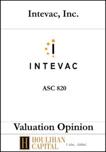 Intevac - ASC 820 - Valuation Opinion Tombstone"