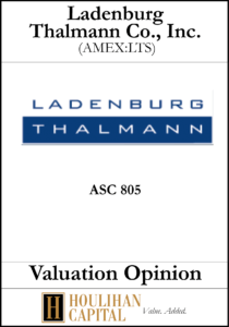 Ladenburg Thalmann Co - ASC 805 - Valuation Opinion Tombstone"