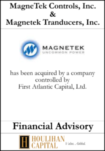 MagnaTek Controls - Financial Advisory Tombstone"
