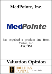 MedPointe - ASC 350 - Valuation Opinion Tombstone"
