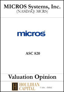Micros - ASC 820 - Valuation Opinion Tombstone"