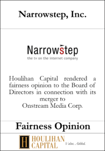 Narrowstep, Inc - Fairness Opinion Tombstone"