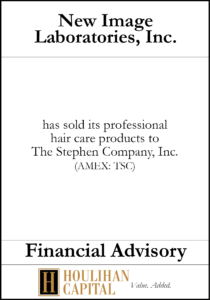 New Image Laboratories, Inc. - Financial Advisory Tombstone"