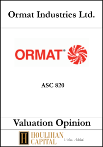 ORMAT Industries - ASC 820 - Valuation Opinion Tombstone"