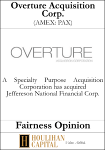 Overture Acquisition Corp - Fairness Opinion Tombstone"