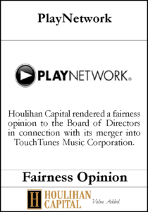 PlayNetwork - Fairness Opinion Tombstone"