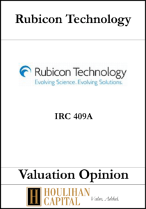 Rubicon Technology - 409A - Valuation Opinion Tombstone"