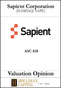 Sapient Corporation - ASC 820 - Valuation Opinion Tombstone"
