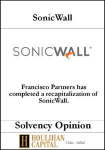 Sonicwall - Solvency Opinion Tombstone"