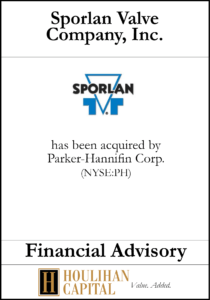 Sploran Valve Company - Financial Advisory Tombstone"