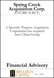 Spring Creek Acquisition Corp - Fairness Opinion Tombstone"