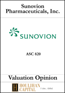 Sunovion Pharmaceuticals - ASC 820 - Valuation Opinion Tombstone"