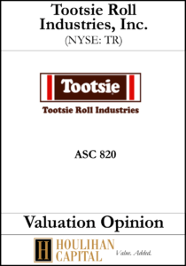 Tootsie Roll Industries Inc. - ASC 820 - Valuation Opinion Tombstone"