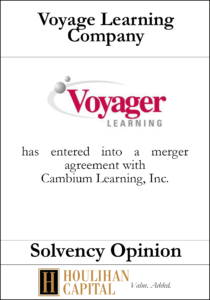 Voyager Learning - Solvency Opinion Tombstone"