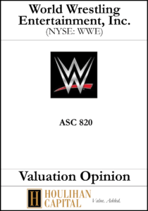 World Wrestling Entertainement - ASC 820 - Valuation Opinion Tombstone"