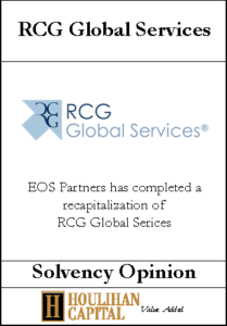 RCG Global Services - Solvency Opinion Tombstone"