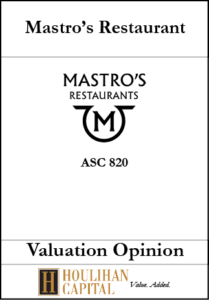 Mastro's Restaurant - ASC 820"